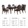 Eva 7pc Dining Table and Chair Set Brown Faux Leather 72-93 Inch BM332460