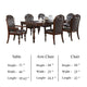Eva 7pc Dining Table and Chair Set Brown Faux Leather 72-93 Inch BM332460
