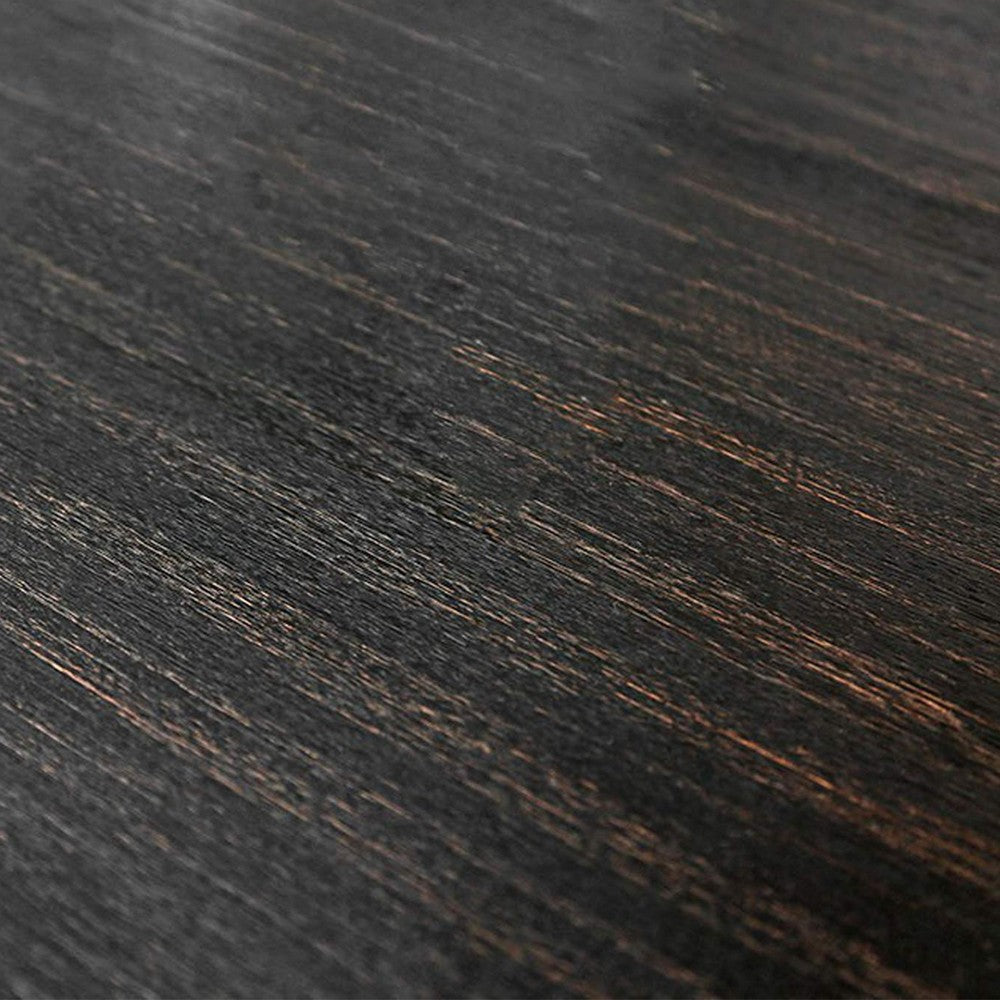 Bega 6pc Dining Table Bench Wingback Chair Set Beige Black Wood BM332462