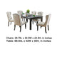 Bega 7pc Dining Table and Wingback Chair Set Beige Linen Black Wood BM332463