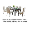 Bega 9pc Dining Table and Wingback Chair Set Beige Linen Black Wood BM332464