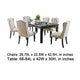 Bega 9pc Dining Table and Wingback Chair Set Beige Linen Black Wood BM332464