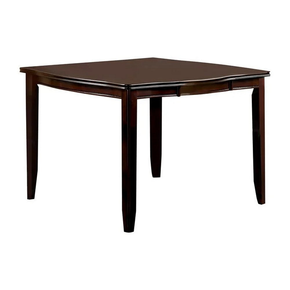 Demy 7pc Counter Height Table Chairs Set Brown Faux Leather Wood BM332468