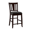 Demy 7pc Counter Height Table Chairs Set Brown Faux Leather Wood BM332468