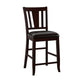Demy 7pc Counter Height Table Chairs Set Brown Faux Leather Wood BM332468