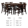 Demy 7pc Counter Height Table Chairs Set Brown Faux Leather Wood BM332468