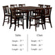 Demy 7pc Counter Height Table Chairs Set Brown Faux Leather Wood BM332468
