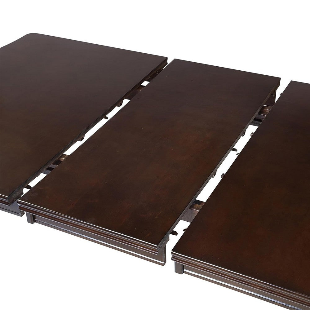 Demy 9pc Dining Table and 8 Chairs Set Espresso Brown Faux Leather BM332470