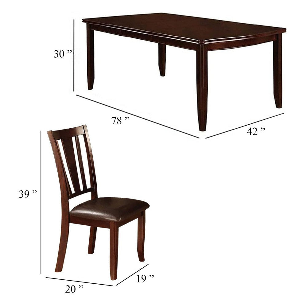 Demy 9pc Dining Table and 8 Chairs Set Espresso Brown Faux Leather BM332470