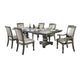 Ena 7pc Dining Table Set, Gray Faux Leather, Extendable 79-103 Inch