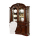 Mina China Buffet Cabinet with Hutch Glass Doors Cherry Brown Wood BM332477