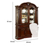 Mina China Buffet Cabinet with Hutch Glass Doors Cherry Brown Wood BM332477