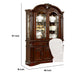 Mina China Buffet Cabinet with Hutch Glass Doors Cherry Brown Wood BM332477