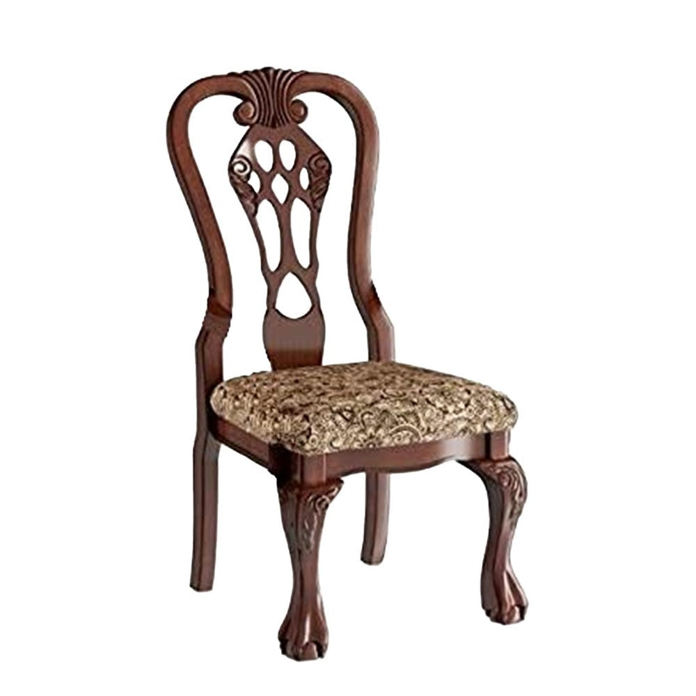 Mina 5pc Dining Table n Chair Set 48 Inch Round Cherry Brown Wood Top BM332478