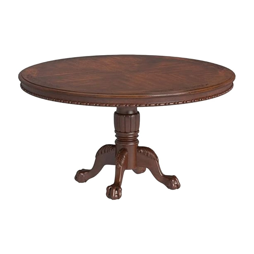 Mina 5pc Dining Table n Chair Set 48 Inch Round Cherry Brown Wood Top BM332478