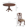 Mina 5pc Dining Table n Chair Set 48 Inch Round Cherry Brown Wood Top BM332478