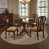 Mina 5pc Dining Table n Chair Set 48 Inch Round Cherry Brown Wood Top BM332478