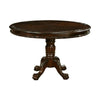 Mina Dining Table, 48 Inch Round Cherry Brown Top w Pedestal Base