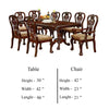 Mina 9pc Dining Table and Chair Set 72-90 Inch Extendable Top Brown BM332480
