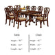 Mina 9pc Dining Table and Chair Set 72-90 Inch Extendable Top Brown BM332480
