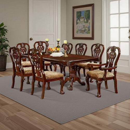Mina 9pc Dining Table and Chair Set, 72-90 Inch Extendable Top, Brown