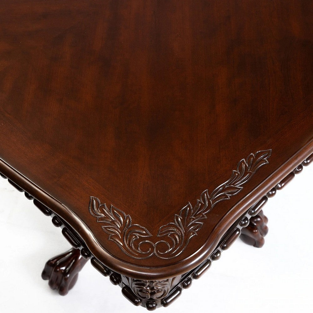 Mina Dining Table 71-89 Inch Extendable Rectangular Top Cherry Brown BM332481