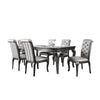 Nery 7pc Dining Table and Chair Set, 66-84 Inch Extendable Top, Gray