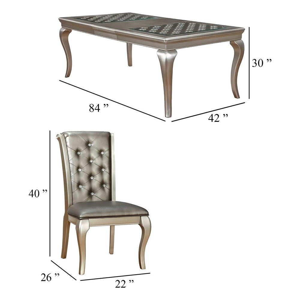 Nery 9pc Dining Table and Chair Set 66-84 Inch Extendable Top Gray BM332485