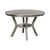 Nery 5pc Dining Table and Chair Set 48 Inch Round Gray Faux Leather BM332487