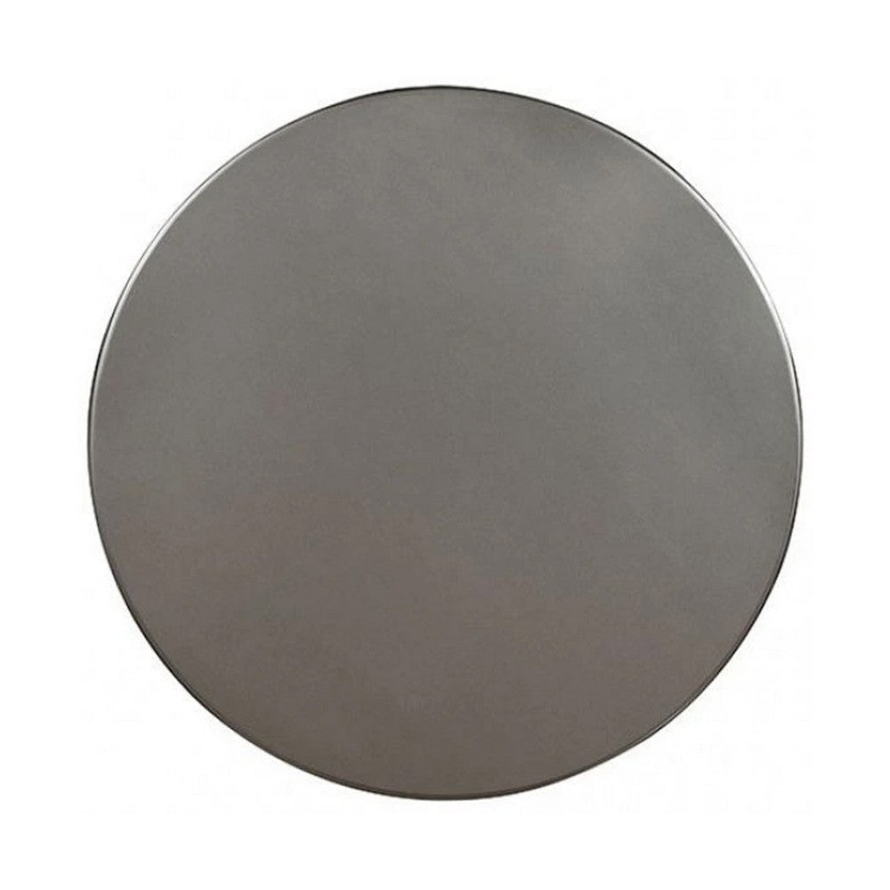 Nery 5pc Dining Table and Chair Set 48 Inch Round Gray Faux Leather BM332487