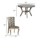 Nery 5pc Dining Table and Chair Set 48 Inch Round Gray Faux Leather BM332487