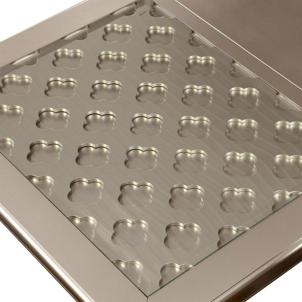 Nery 7pc Dining Table n Chair Set 66 Inch Glass Gray Faux Leather BM332488