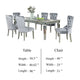 Ada 7pc Dining Table and Chair Set 72-90 Inch Extendable Top Gray BM332492