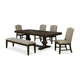 Kely 7pc Dining Table and Chair Set, Extendable Top, Dark Brown, Gray