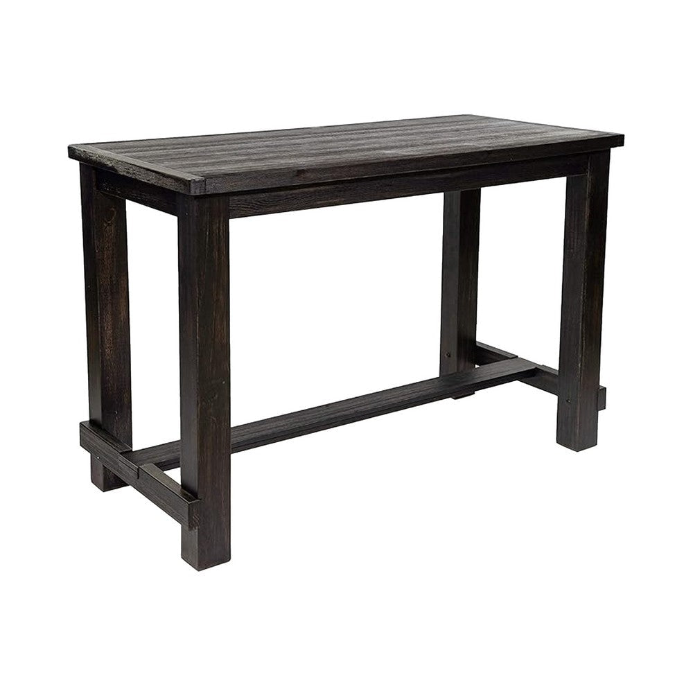 Bega 5pc Bar Height Table and Chair Set Ivory Black Solid Wood BM332498
