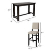 Bega 5pc Bar Height Table and Chair Set Ivory Black Solid Wood BM332498