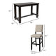 Bega 5pc Bar Height Table and Chair Set Ivory Black Solid Wood BM332498