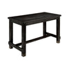 Bega 4pc Counter Height Table, Bench n Chair Set, Ivory Fabric, Black