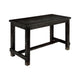 Bega 4pc Counter Height Table, Bench n Chair Set, Ivory Fabric, Black