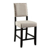 Bega 5pc Counter Height Table and Chair Set, Ivory Upholstery, Black