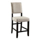 Bega 5pc Counter Height Table and Chair Set, Ivory Upholstery, Black