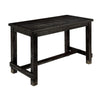 Bega 5pc Counter Height Table and Chair Set, Ivory Upholstery, Black