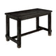 Bega 5pc Counter Height Table and Chair Set, Ivory Upholstery, Black