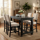 Bega 5pc Counter Height Table and Chair Set, Ivory Upholstery, Black