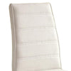 Fely 7pc Dining Table and Chair Set Glass Top White Faux Leather BM332506