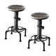 Ges 5pc Counter Table and Swivel Stool Set 45 Inch Round Black Metal BM332508