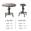 Ges 5pc Counter Table and Swivel Stool Set 45 Inch Round Black Metal BM332508