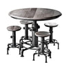 Ges 5pc Counter Table and Swivel Stool Set, 45 Inch Round, Black Metal