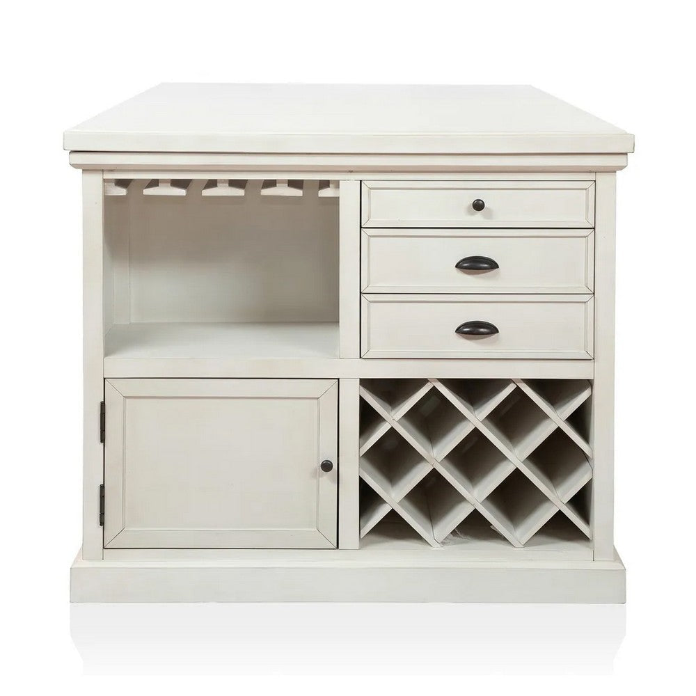 Tino 5pc Counter Height Table and Chair Set Antique White Solid Wood BM332510