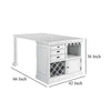 Tino Counter Height Kitchen Island Table w Bar Storage Antique White BM332511
